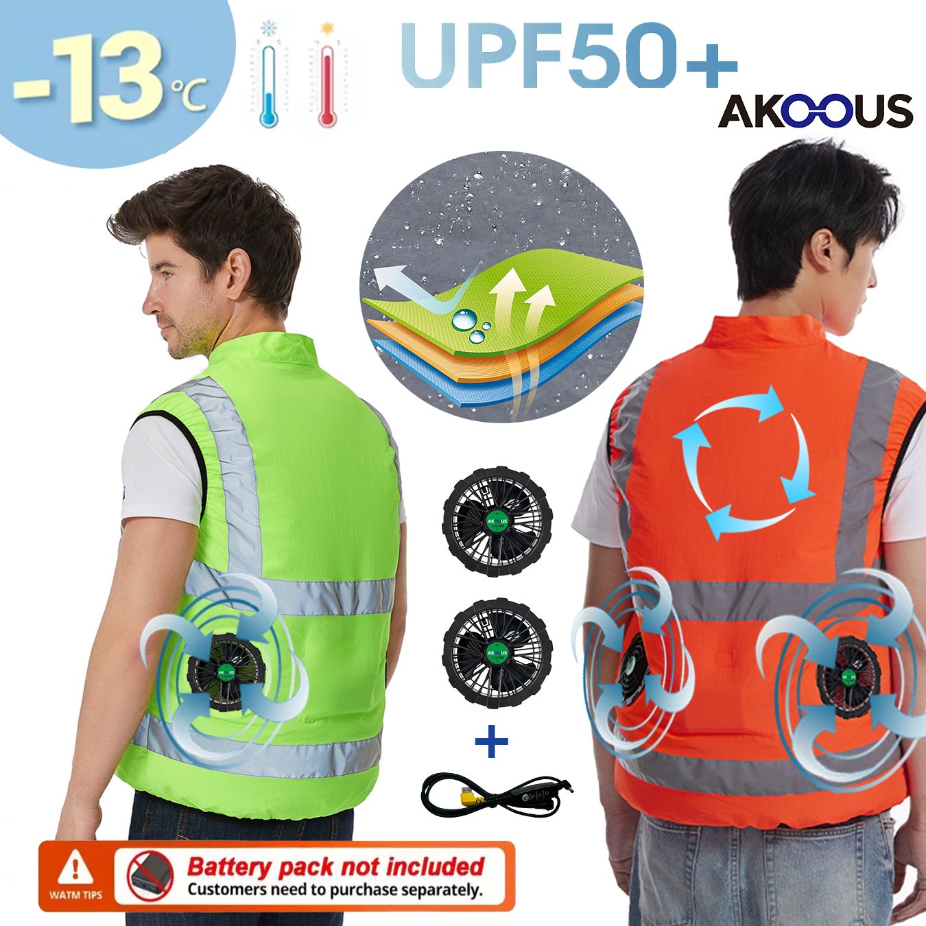 AKOOUS Chaleco Refrigerante co - Fishing Jacket Waterproof reseña y precio
