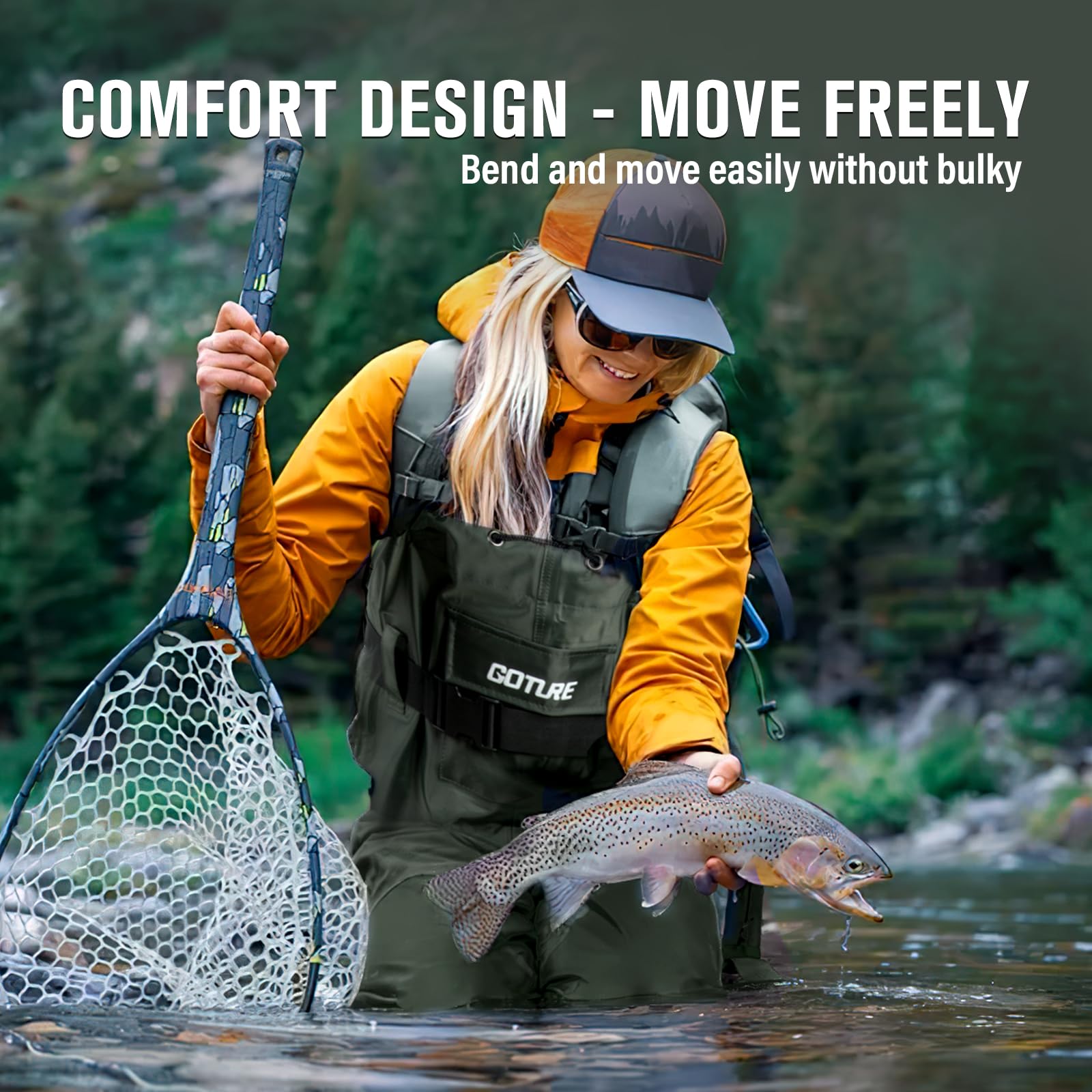 Goture - Vadeador de pecho lig - Fishing Waders reseña y precio